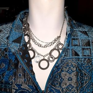 Brocade zip front dress jacket